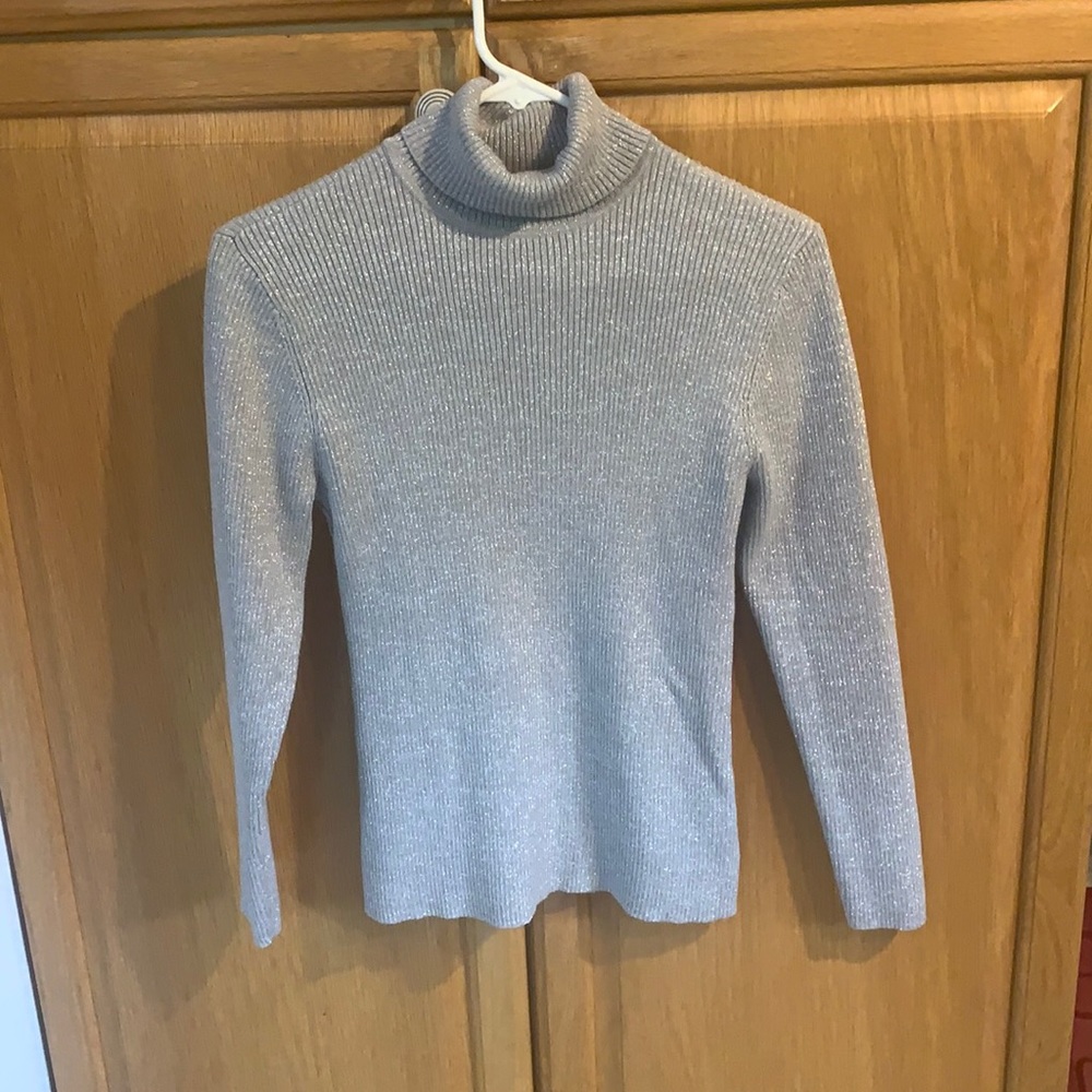 Silver sparkle turtleneck